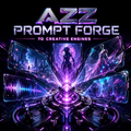 AZZ Prompt Forge — 70 Creative Engines futuristic product hero