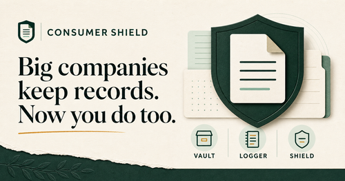 Consumer Shield — Big companies keep records. Now you do too.