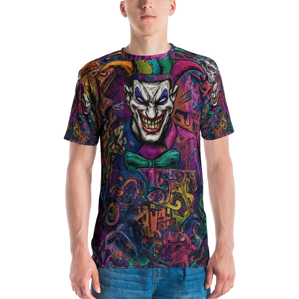 Neon Carnival Jester all-over print T-shirt front view