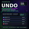 UNDO subscription tracker and free trial reminder — lifetime access